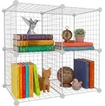 Relaxdays Steckregal, W&uuml;rfelregal Modular, Regalsystem, 4 Cubes, Diy, Hbt:...