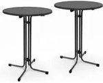 Outdoor Stehtisch Bellini, Klappbar, 2er Set, &Oslash;80cm, Schwarz