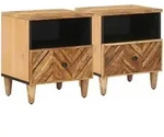 Nachttisch 2 Pcs Braun 50 X 33 X 60 Cm Massivholz Mango Vidaxl