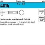Iso 4014 Sechskant-schaftschraube M14x90 Edelstahl A4 80 Blank 50 Stk