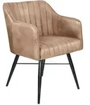 Stuhl Echtleder 54x68x78 Beige Iron Label 12
