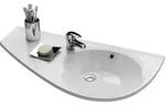 Avocado Comfort Waschtisch 85x45cm, Asymmetrischer Platzsparender Stil