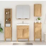 Vidaxl Bathroom Cabinet With Drawer Floro Wax Brown 35 X 30 X 90 Cm