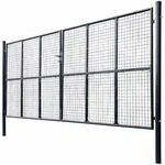 Vidaxl - Gitter-gartentor Verzinkter Stahl 415 X 200 Cm Grau