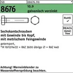 Sechskantschraube Iso 8676 Vg M 12x1,5 X 45 10.9 Galvanisch Verzinkt