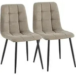 2er Set Esszimmerst&uuml;hle Antibes Cord Taupe