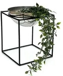 Dandibo - Blumenhocker Metall Mit Topf Schwarz Silber 35 Cm Blumenst&auml;nder 96256 L
