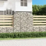 Gabione Mit Hochbogen 150x30x160/180 Cm Verzinktes Eisen Vidaxl