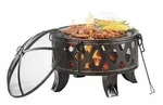 Relaxdays Feuerschale, &Oslash; 66 Cm, Mit Grillrost, Funkenschutz & Sch&uuml;rhaken,