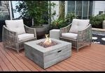 Elementi Gasfeuerstelle "wilton" In Holzoptik, Grau, 87 X 87 X 38 Cm (l X B X H)