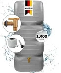 Garantia Cubus Regentonne Komplett-set 1000 Liter, Betongrau Inkl.
