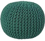 Runder Strickpouf 100% Baumwolle, Tannengr&uuml;n - Homescapes