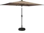 Gartenparasol Mit Led-lichtern Und Sockel 200 X 300 Cm Vidaxl