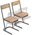 Esszimmerst&uuml;hle 2 Stk. Massivholz Teak Vidaxl