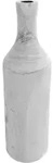 Design Holz Blumen Vase Gro&szlig; - White Washed / 46 Cm - Holzvase Xxl Flasche