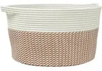 Aufbewahrungskorb Braun Und Wei&szlig; &Oslash;40x25 Cm Baumwolle Vidaxl