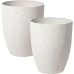 Set Mit 2 Blument&ouml;pfen Croton 35 Cm Cremewei&szlig;