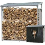 Quick-star - Aluminium Kaminholzregal 143 X 70 X 145 Cm Mit Wetterschutz Garten