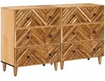 Vidaxl Storage Cabinets 2 Pcs Brown 60 X 33.5 X 75 Cm Solid Mango Wood