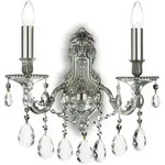 Ideal Lux Gioconda - 2 Light Indoor Candle Wandleuchte Silber Mit Kristallen,...