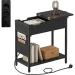 Relaxdays Beistelltisch Mit Steckdosen, Usb-anschluss, Seitentasche, Hxbxt: 60 X 60 X