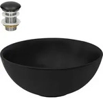 Luxebath - Ml-design Waschbecken Aus Keramik Schwarz Matt &Oslash;32x13,5cm Rund Inkl.