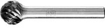 Hartmetall Hochleistungsfr&auml;sstift Allround Kugel Kud &Oslash; 12x10mm Schaft-&oslash; 6 Mm