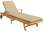 Sonnenliege Mit Kissen 100% Polyester Mit Solidem Teak Vidaxl