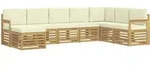 Outdoor-sofagarnitur 8 Pcs Wei&szlig; Und Creme 306 X 187,5 X 73 Cm Vidaxl