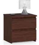 Abamihome - Nachttisch Akord Cl2 In Der Farbe Wenge Mit 2 Schubladen B40 X H40 X T35