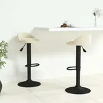 Barhocker 2 Stk. Creme Samt Vidaxl
