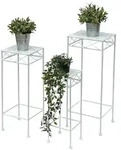 Dandibo Blumenhocker Wei&szlig; Metall Eckig Blumenst&auml;nder 96314 3er Set...