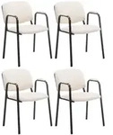 4er Set Besucherst&uuml;hle Ken Pro Kunstleder Creme