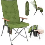 Homecall Campingstuhl Faltbar Hochlehner Luxus Klappstuhl Mit 4,5cm Dicke Gepolstert,