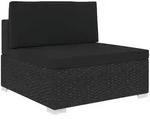 Mittelsofa Mit Kissen Modular Poly Rattan Schwarz Vidaxl