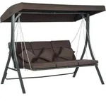 Outsunny Hollywoodschaukel 3-sitzer, Schaukelbank Mit Verstellbarem Sonnendach,