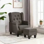Sessel Mit Fu&szlig;hocker Taupe Stoff Vidaxl