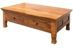 Massivmoebel24 - Couchtisch Akazie 120x75x40 Honig Lackiert Oxford 0445
