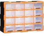 Vidaxl Multi-drawer Organiser With 16 Middle Drawers 52x16x37 Cm