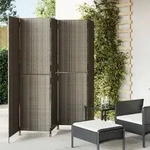 Paravent 5-tlg. Grau Poly Rattan Vidaxl