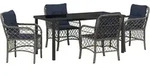 Garten Essgruppe Mit Kissen 5 Pcs Grau Und Schwarz Rattan Vidaxl