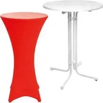 Outdoor Stehtisch Sylt, Klappbar, &Oslash;70cm, Rot, Mit Husse