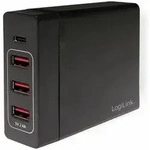 Logilink - Usb-lader, Pa0122, 4-fach, 75w, 3x 5v/2,4a Usb-a, 1x 5-20v/3a