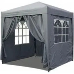 Quick-star - Pop-up-pavillon 2 X 2 M Smoky Grau Mit 4 Easy-klett Seitenw&auml;nden...