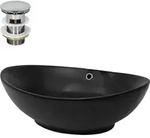 Luxebath - Ml-design Waschbecken Keramik Schwarz Matt 59x38x19 Cm Inkl.