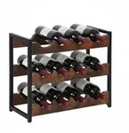 Relaxdays Weinregal, 12 Flaschen, Industrial, Hxbxt: 38 X 44,5 X 20 Cm,...