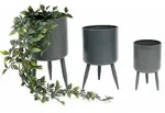 Dandibo - Blumentopf Mit F&uuml;&szlig;en Pflanztopf Blumenk&uuml;bel Mit Beinen Metall Grau...
