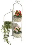 Dandibo - Blumentreppe Innen Metall Wei&szlig; Grau 100 Cm Blumenst&auml;nder Mit 4...
