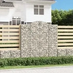Gabionen Mit Hochbogen 5 Stk. 200x30x200/220cm Verzinktes Eisen Vidaxl