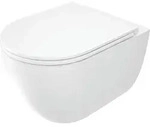 Wand Wc Wei&szlig; D-form Tiefsp&uuml;ler Sp&uuml;lrandlos Mit Softclose Sitz "round"